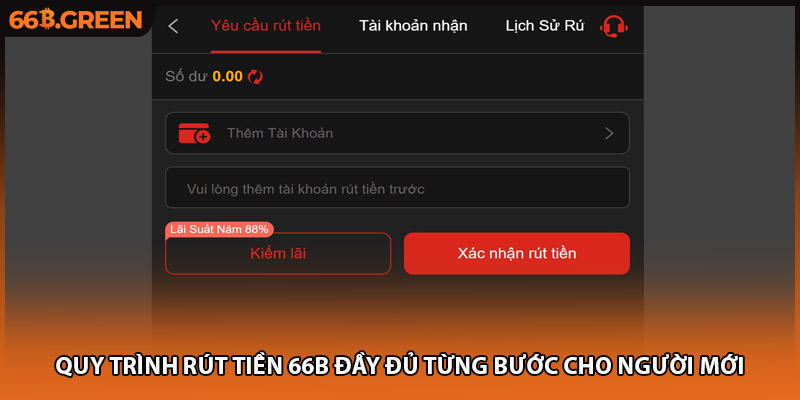 Quy trình rút tiền 66B đầy đủ từng bước cho người mới